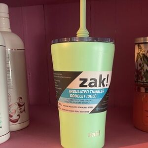 Zak! Insulated Tumbler with Silicone Straw - Green